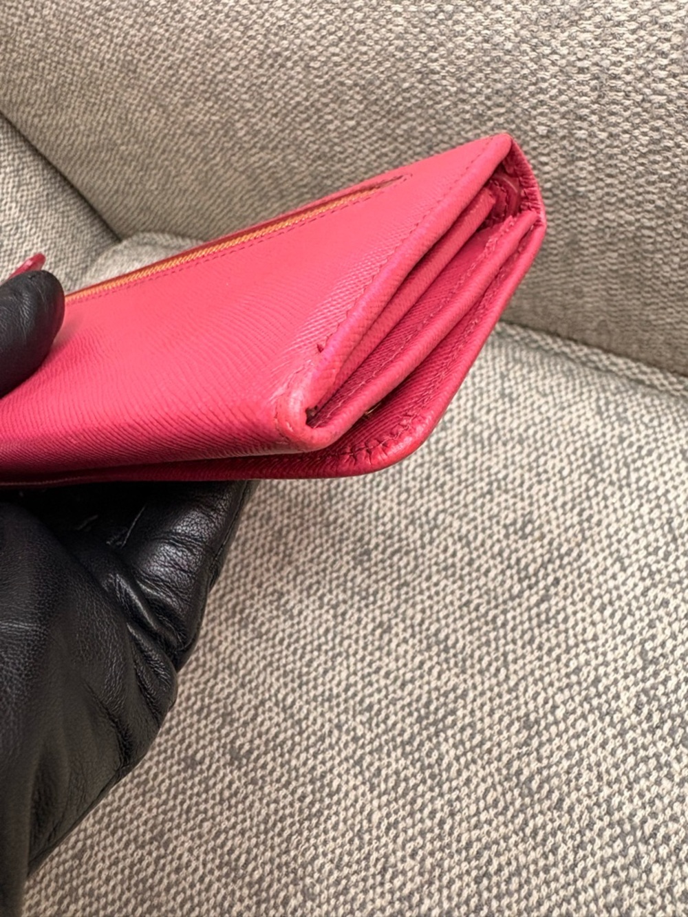 Prada Saffiano Leather Wallet - Fuchsia Pink - Picture 13 of 15